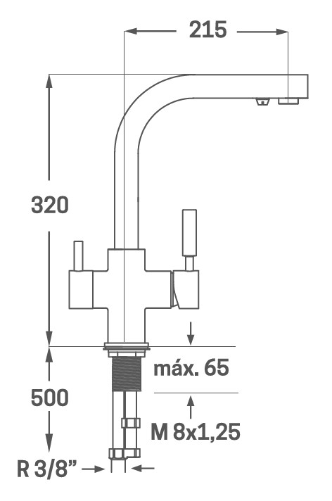 GRIFO 3 VIAS OSMOSIS KALLA PARIS - Imagen 2